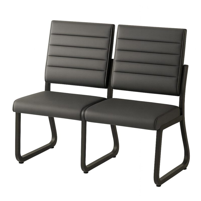 Sofanete para Escritório Estofada com 02 Lugares – TRIX – Pés PRETO – 35120 Móveis Única Cadeira Longarina Sofanete 6