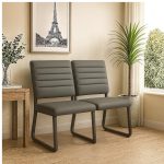 Sofanete para Escritório Estofada com 02 Lugares – TRIX – Pés PRETO – 35120 Móveis Única Cadeira Longarina Sofanete 17