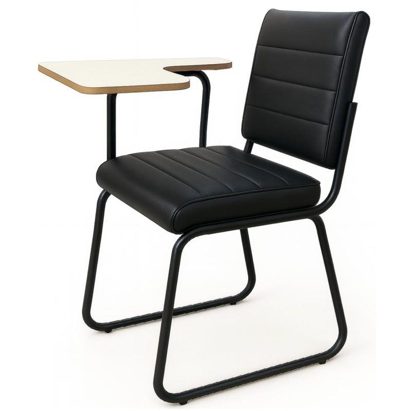 Poltrona Universitária TRIX Estofada com Prancheta Fixa – Corino Preto – 35121 Móveis Única Carteira Escolar 3