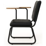 Poltrona Universitária TRIX Estofada com Prancheta Fixa – Corino Preto – 35121 Móveis Única Carteira Escolar 11