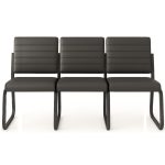 Sofanete para Escritório Estofada com 03 Lugares – TRIX – Pés PRETO – 35123 Móveis Única Cadeira Longarina Sofanete 11