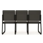 Sofanete para Escritório Estofada com 03 Lugares – TRIX – Pés PRETO – 35123 Móveis Única Cadeira Longarina Sofanete 12