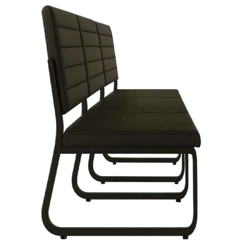 Sofanete para Escritório Estofada com 03 Lugares – TRIX – Pés PRETO – 35123 Móveis Única Cadeira Longarina Sofanete 5