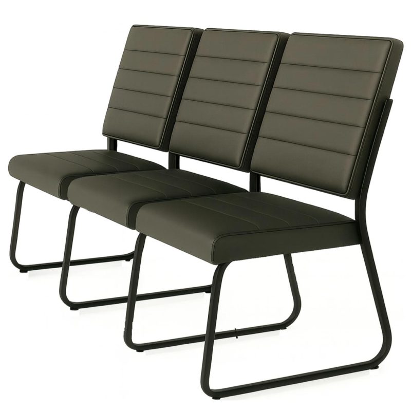 Sofanete para Escritório Estofada com 03 Lugares – TRIX – Pés PRETO – 35123 Móveis Única Cadeira Longarina Sofanete 6