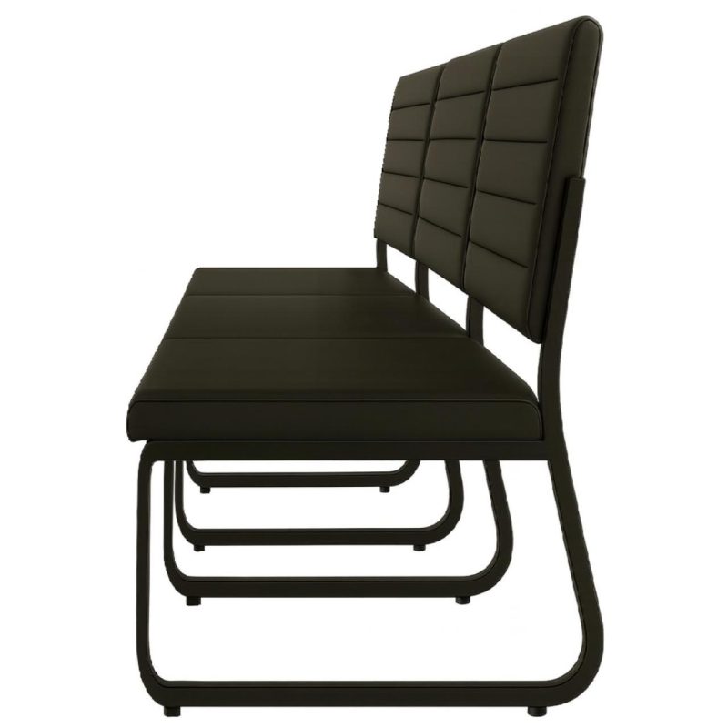 Sofanete para Escritório Estofada com 03 Lugares – TRIX – Pés PRETO – 35123 Móveis Única Cadeira Longarina Sofanete 7