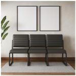 Sofanete para Escritório Estofada com 03 Lugares – TRIX – Pés PRETO – 35123 Móveis Única Cadeira Longarina Sofanete 17