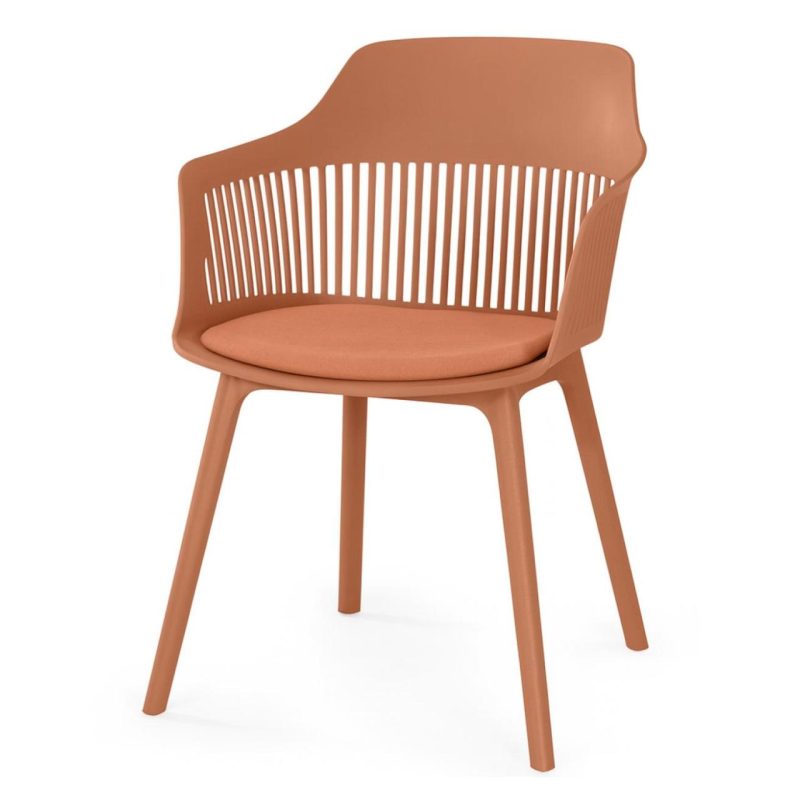 Cadeira Interlocutor MARCELA Polipropileno – COR CARAMELO – 37014 Móveis Única Cadeira Fixa Plástica 6