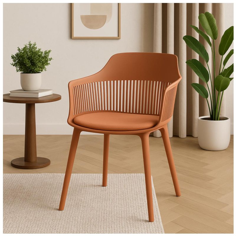 Cadeira Interlocutor MARCELA Polipropileno – COR CARAMELO – 37014 Móveis Única Cadeira Fixa Plástica 7