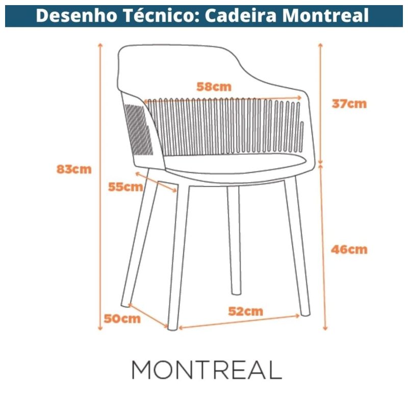 Cadeira Interlocutor MARCELA Polipropileno – COR CARAMELO – 37014 Móveis Única Cadeira Fixa Plástica 8