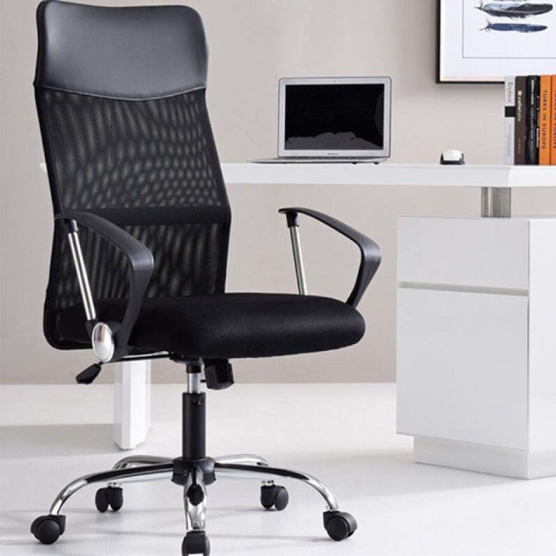 Cadeira de Escritório Tela DETROIT – Cor PRETA – 20047 Móveis Única Cadeira de Tela 8